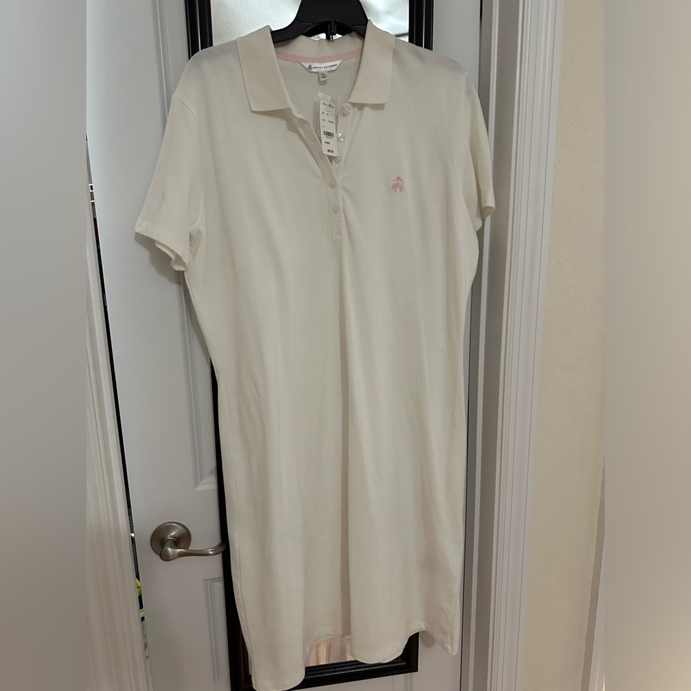 NWT. Women’s Brooks Brothers white polo dress. Size XL. Slim fit